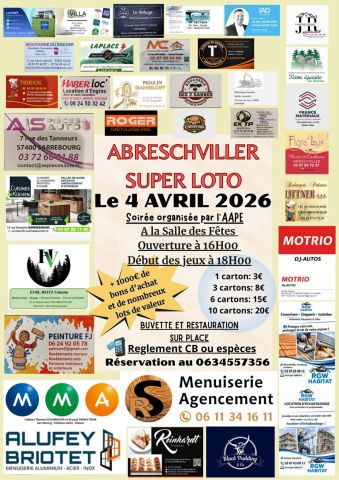 🎉 Super Loto à Abreschviller ! 🎉